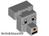 Lego Minifigure, Creature Head Pixelated with Snout with Black and White Eyes Large, Light Nougat Muzzle Pattern (Minecraft Tamed Wolf)
