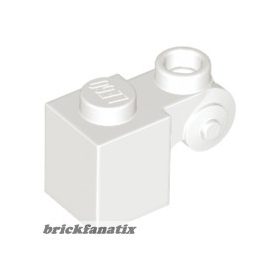   Lego Brick, Modified 1 x 1 with Scroll with Hollow Stud, White