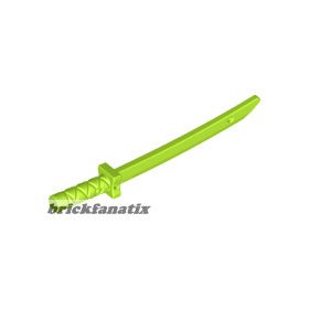   Lego Minifigure, Weapon Sword, Shamshir/Katana (Square Guard) with Capped Pommel and Holes in Crossguard and Blade, Lime
