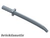Lego Minifigure, Weapon Sword, Shamshir/Katana (Square Guard) with Capped Pommel and Holes in Crossguard and Blade, Pearl light grey