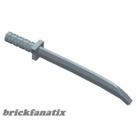   Lego Minifigure, Weapon Sword, Shamshir/Katana (Square Guard) with Capped Pommel and Holes in Crossguard and Blade, Pearl light grey