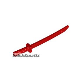   Lego Minifigure, Weapon Sword, Shamshir/Katana (Square Guard) with Capped Pommel and Holes in Crossguard and Blade, Red