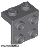 Lego ANGLE PLATE 1X2 / 2X2, Dark grey
