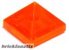 Lego Slope 45 1 x 1 x 2/3 Quadruple Convex Pyramid, Transparent neon orange