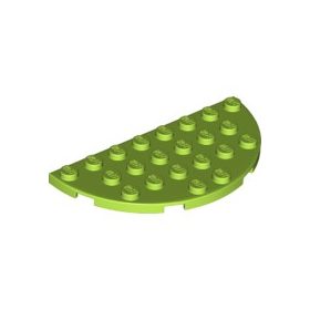 Lego Plate, Round Half 4 x 8, Lime