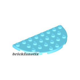 Lego Plate, Round Half 4 x 8, Medium azure