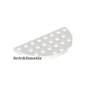 Lego Plate, Round Half 4 x 8, White