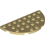 Lego 1/2 CIRCLE PLATE 4X8, Tan