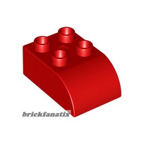 Lego Duplo, Brick 2 x 3 Slope Curved, red