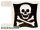 Lego Flag 2 x 2 Square with Rounded Skull and Crossbones on Black Background Pattern on Both Sides (Jolly Roger)