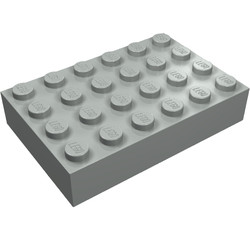 Lego BRICK 4x6, Light grey