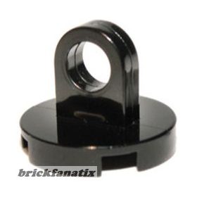 Lego Tile, Round 2 x 2 with Lifting Ring Thin, Black