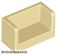 Lego Panel 1 x 2 x 1 with Rounded Corners and 2 Sides, Tan