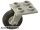 Lego Plate, Modified 2 x 2 Thin with Plane Single Wheel Holder and Trans-Clear Wheel with Black Tire 14mm D. x 4mm Smooth Small Single (2415 / 3464c01)