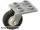 Lego Plate, Modified 2 x 2 Thin with Plane Single Wheel Holder with White Wheel with Black Tire 14mm D. x 4mm Smooth Small Single (2415 / 3464c01), White