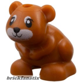   Lego Hamster / Mouse, Mini Doll Style with Black Eyes, Nose and Mouth and White Muzzle Pattern (Friends Heidi / Rumble / Disney Gus Gus)