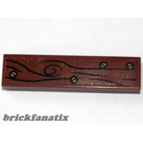   Lego Tile 1 x 4 with Wood Grain and 4 Screws Pattern (Sticker) - Set 79010 The Hobbit and The Lord of the Rings - The Hobbit