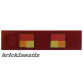   Lego Tile 1 x 4 with Red, Orange and Yellow Squares Minecraft Magma Cube Eyes Pattern, Dark red