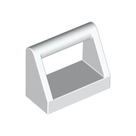 Lego Tile, Modified 1 x 2 with Bar Handle, White