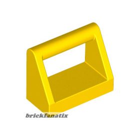 Lego Tile, Modified 1 x 2 with Bar Handle, Yellow