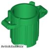 Lego Container, Trash Can with 2 Cover Holders, Green