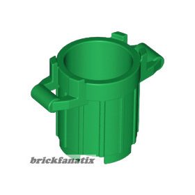 Lego Container, Trash Can with 2 Cover Holders, Green