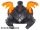 Lego Minifigure, Headgear Helmet Ninjago with Cheek Protection and Molded Trans-Orange Snake Heads Pattern, pearl dark gray