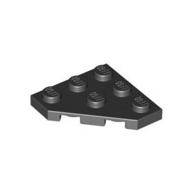 Lego Wedge, Plate 3 x 3 Cut Corner, Black