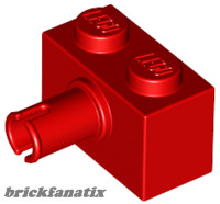 Lego BRICK 1X2 W. HORIZONTAL SNAP, Red