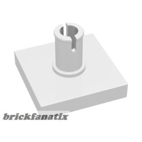 Lego Tile, Modified 2 x 2 with Pin, White