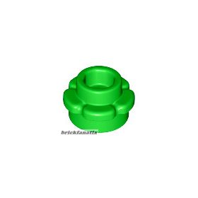   Lego Plate, Round 1 x 1 with Flower Edge (5 Petals), Bright green