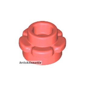 Lego Plate, Round 1 x 1 with Flower Edge (5 Petals), Coral