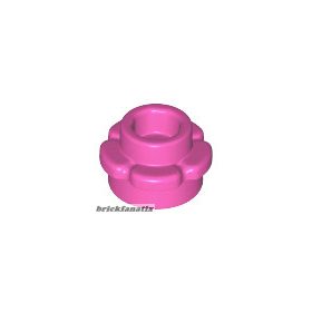   Lego Plate, Round 1 x 1 with Flower Edge (5 Petals), Dark pink