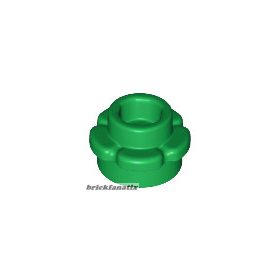 Lego Plate, Round 1 x 1 with Flower Edge (5 Petals), Green