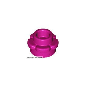Lego Plate, Round 1 x 1 with Flower Edge (5 Petals), Magenta