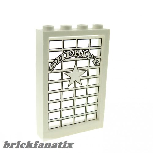 Lego Window 1 x 4 x 5 with Trans-Clear Glass with Sheriff Pattern (Sticker) - Sets 6755 / 6764