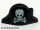 Lego minifigure Headgear Hat, Pirate Bicorne with White Skull and Crossbones, Squared Cranium and Angry Eye Sockets Pattern
