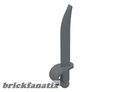 Lego Minifigure, Weapon Sword, Cutlass / Saber, Dark gray