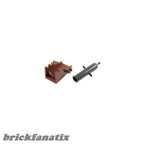Lego Projectile Launcher, Cannon Shooting, Pearl dark gray + Projectile Launcher Part, Cannon Base 2 x 4, Reddish brown
