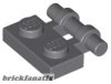 Lego Plate, Modified 1 x 2 with Bar Handle on Side - Free Ends, Dark bluish gray