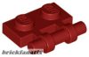 Lego Plate, Modified 1 x 2 with Bar Handle on Side - Free Ends, Dark red