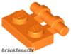 Lego Plate, Modified 1 x 2 with Bar Handle on Side - Free Ends, Orange