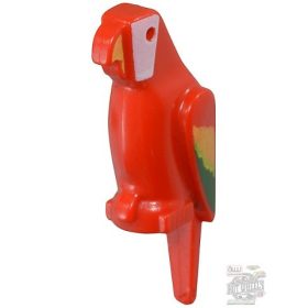   Lego Bird, Parrot with Small Beak with Green and Yellow Feathers, White Face and Yellow Beak Pattern