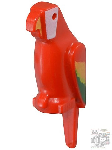 Lego Bird, Parrot with Small Beak with Green and Yellow Feathers, White Face and Yellow Beak Pattern