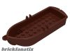 Lego Boat, 14 x 5 x 2 with Oarlocks and 2 Hollow Inside Studs, Brown ( Old brown )