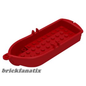   Lego Boat, 14 x 5 x 2 with Oarlocks and 2 Hollow Inside Studs, Red