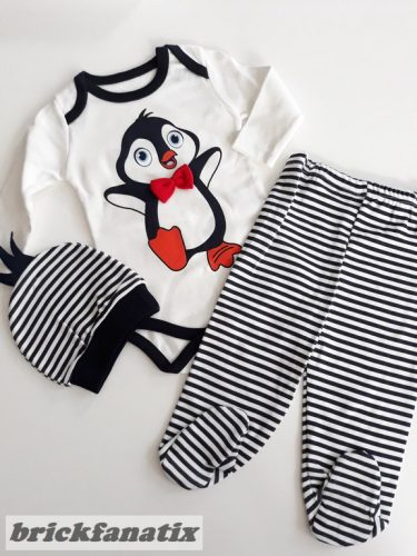 3-piece baby pajamas with penguin pattern