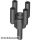 Lego Bar 1.2L with Top Stud and 4 Bar Arms Up (Palm Tree Top), Black