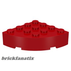 Lego Brick, Round Corner 4 x 4 Full Brick, Red