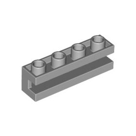 Lego Brick, Modified 1 x 4 with Channel, Light bluish gray